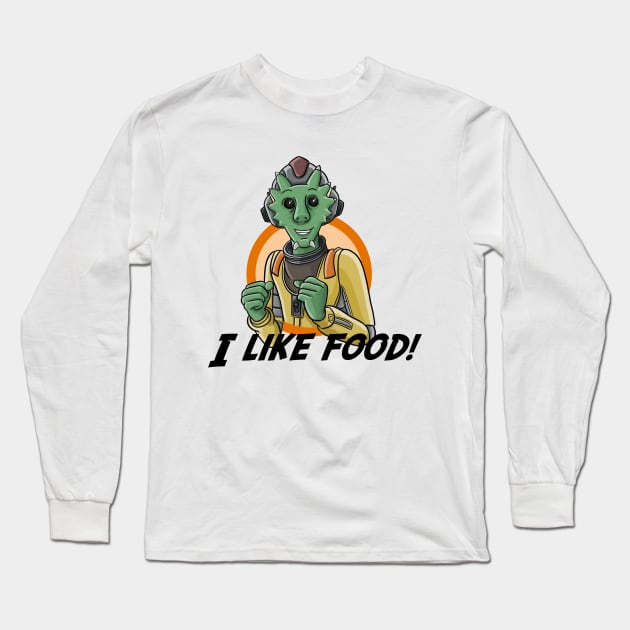 Neeku—I Like Food! Long Sleeve T-Shirt by SpaceMomCreations